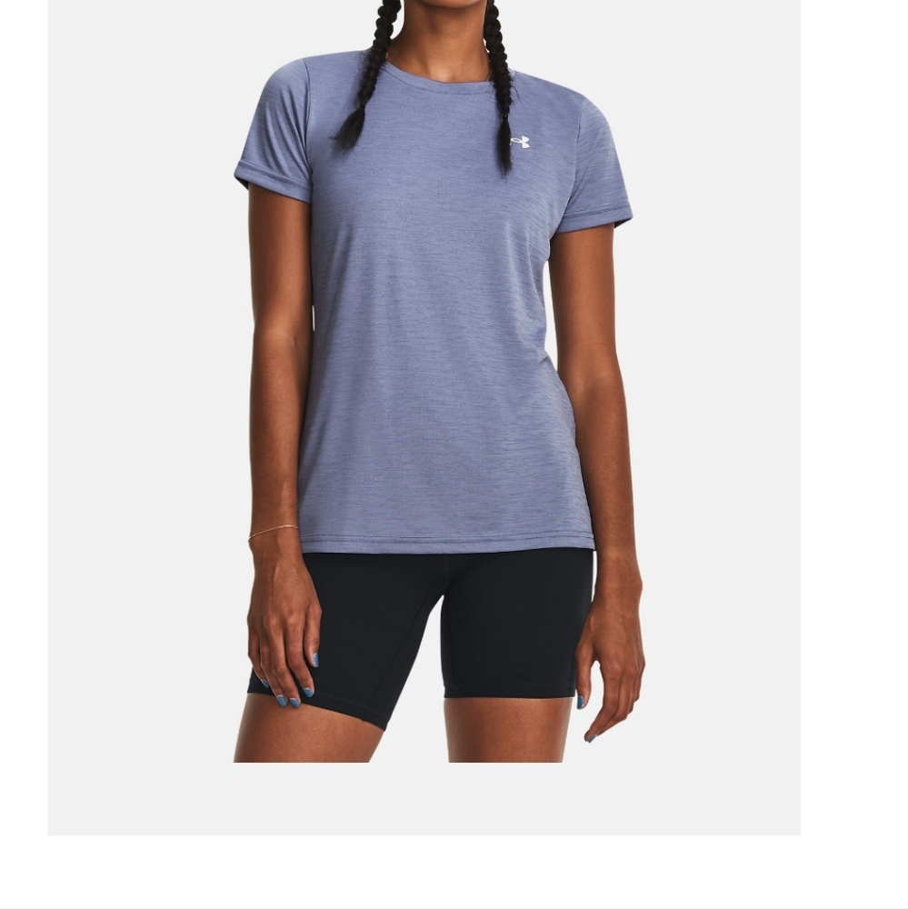 UNDER ARMOUR Velocity Twist Short Sleeve t- shirt in purple/peri